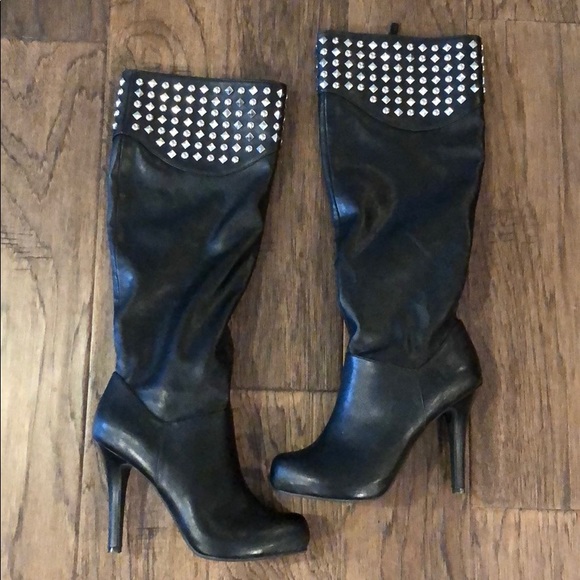 Leather Studded Boots - Picture 1 of 5